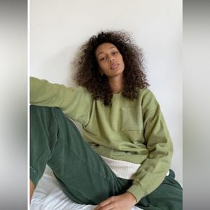 Urban Renewal Recycled Overdyed Tonal Patch Crew Neck Sweatshirt